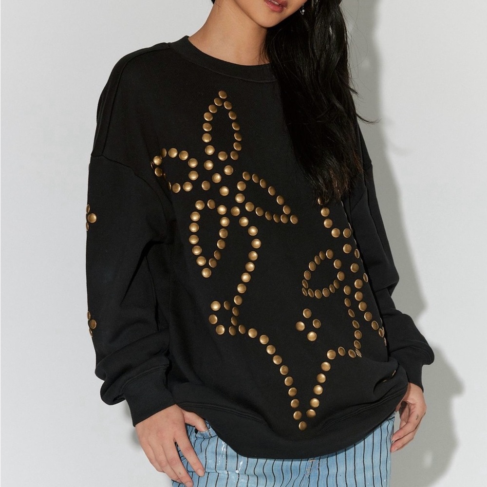Free People Ragabond Stud Flower Pullover